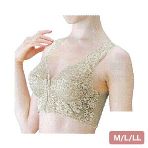前開きらくらくブラジャー ベージュ M L DN-0275 下着 女性 高齢者 介護用衣類 介護用品 寝たまま 前開き ブラ ブラジャー ワイヤーなし 衣類