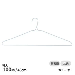 【3000円以上で使える50円オフクーポン配布中】特大針金ハンガー白100本 特大 ハンガー 紳士用 業務用 引越し 衣替え 整理 整頓 衣類収納 クリーニング 洋服 衣類