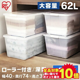 ＼当店全品エントリーで最大P10倍／収納ボックス キャスター付き プラスチック 押入れ フタ付き 収納ケース 4個セット 送料無料 衣装ケース コロ付き衣装ケース 奥行74cm AA-740E クローゼット 収納 収納用品 チェスト 衣替え アイリスオーヤマ 一人暮らし 新生活【予約】