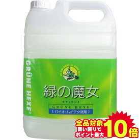 ＼当店全品エントリーで最大P10倍／緑の魔女キッチン 5L 5000mL 5KG 食器用洗剤 詰め替洗剤 食器用 業務用 液体洗剤 キッチン用 大容量 排水管掃除 食器 生ゴミ パイプ パイプクリーナー ぬめり ミマスクリーンケア【D】