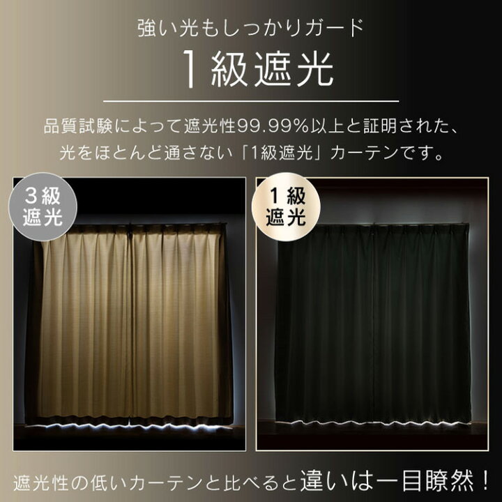 楽天市場】カーテン 遮光 1級 かわいい 2枚組 ドレープ 幅100cm×丈 