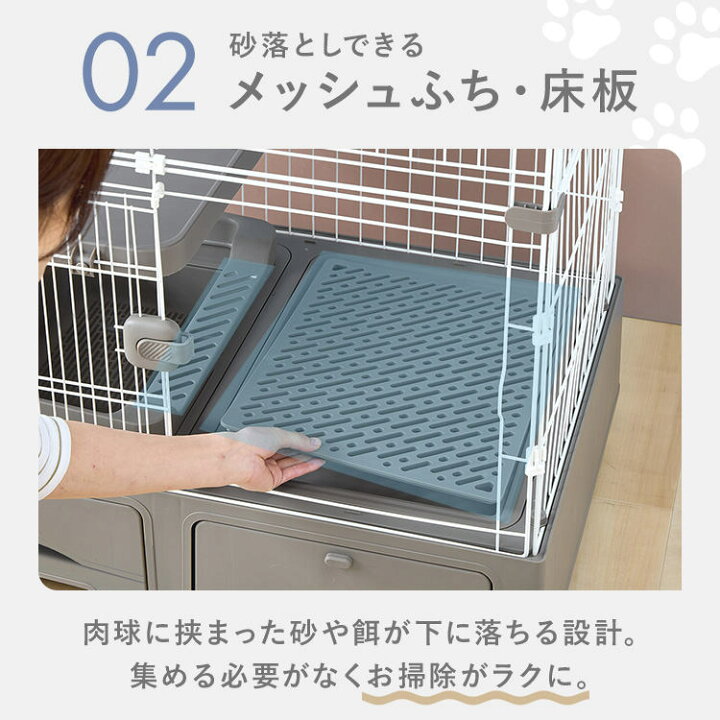 楽天市場】猫 ケージ 3段 トイレ付 キャットケージ キャスター 