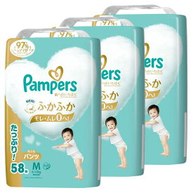 紙おむつ ベビー用品 パンツ式【3個セット】パンパース 肌へのいちばんパンツ / ウルトラジャンボ M たっち 58枚（6-12kg） ふかふか心地 肌への一番 デザイン2種類 もれ・ムレ0 まとめ買い 超吸収 Pampers P&G 【D】