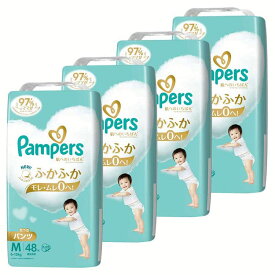 【4個セット】紙おむつ ベビー用品 パンツタイプ パンパース 肌へのいちばんパンツ / スーパージャンボ M たっち 48枚（6-12kg） ふかふか心地 肌への一番 デザイン2種類 もれ・ムレ0 まとめ買い 超吸収 Pampers P&G 【D】[2609SE]