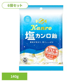 塩飴 個包装 まとめ売り 塩分補給 夏 運動 暑さ対策 汗 スポーツ 部活 キャンディ 塩 あめ ミネラル 140g 6個 セット 香料不使用 着色料不使用 カンロ