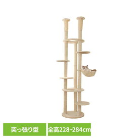 Mauタワー エシェル ベージュ mt-045Mau キャットタワー キャットツリー 組み立て 猫スクラッチャー 猫玩具 爪とぎ 麻ポール 猫ベッド 運動不足解消[2606SE]