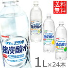 【賞味期限：2021年2月10日】【同種24本セット】伊賀の天然水 強炭酸水 1000ml まとめ買い ペットボトル 国産 伊賀の天然水炭酸水シリーズ スパークリング 1L 1リットル SANGARIA 日本サンガリア 炭酸水 プレーン レモン グレープフルーツ ライム 【D】