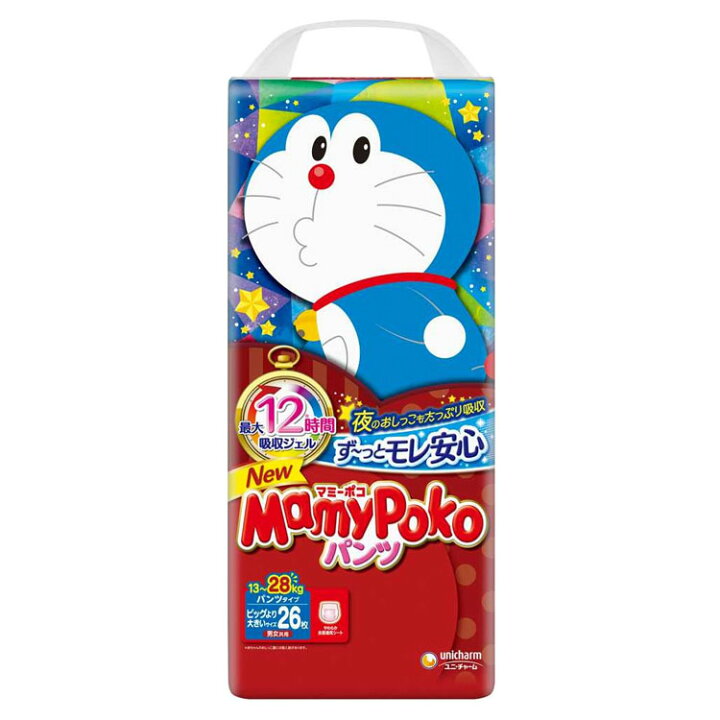 楽天市場】マミーポコパンツ ビッグ大 ドラえもん 26マイ紙おむつ  