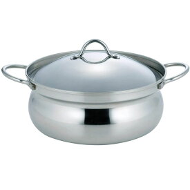 鍋 土鍋風鍋 22cm IH・ガス火対応 3層鋼土鍋風なべ 22cm 41637送料無料 卓上鍋 三層鋼 IH対応 寄せ鍋 キムチ鍋 カレー 軽い 熱伝導 ステンレス 土鍋 下村企販【D】【B】