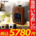 アイリスオーヤマ ハイブリッド加湿器 PH-UH35送料無料 切タイマー付き アロマトレー アロマ ミスト ハイブリッド式 かわいい ホワイト ブラック 木目ダ...
