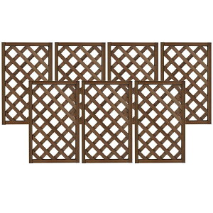 レシナ-gラティス9060 7枚セット aks-21977エクステリア ラティス 樹脂ラティス フェンス 目隠し 旭興進 ホワイト ウォルナット【TD】 【代引不可】