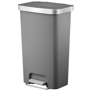 ごみ箱 45L ふた付き ハナプラスチックステップビン 45L EK6266-45L-GRゴミ箱 ステップ式 キャスター付き マット仕様 指紋が付きにくい プラスチック製 オイルダンパー 分別 汚れにくい 拭きやす