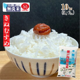 【無洗米専門店】岡山県産 きぬむすめ 10kg (5kg×2袋) 令和5年産 送料無料 無洗米 BG精米製法 瀬戸内 岡山 山口 白米 お米 倉敷 お得 3304010102