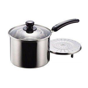 NEWだんらん ステンレス製 IH対応 ガラス蓋付 片手兼用鍋 18cm H-5871