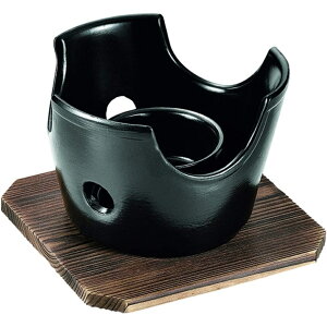 パール金属 HB-5218 和ごころ懐石 陶器製丸形コンロ 木台付き 1人用 【懐石料理 卓上鍋 固形燃料対応】