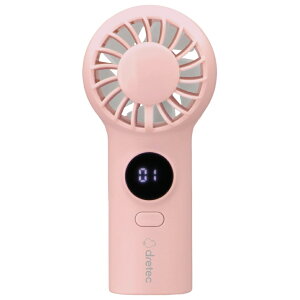 【宅急便コンパクト】 ドリテック てのひらハンディファン FN-207 PK ピンク USB充電式 電池残量デジタル表示