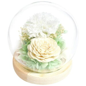 スープ お供えガラスドーム スフィア C31400 白 仏花 仏壇用