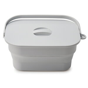 伊勢藤 ISETO 折りたためる つけ置き洗いバケツ I-617 グレー 【幅36.6×奥行24.6×高さ16cm 容量7L】【送料無料】