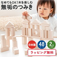 積み木 1歳 半 誕生日 車 2台 出産祝い 知育 日本製 48 ピース 2歳 無塗装 木製 おもちゃ つみき 酒井産…