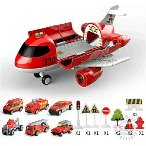ミニカー 飛行機 消防車両 車 おもちゃ 砂場遊びセット DIY作業車 働く車 道路標識付き 飛行機 おもちゃ 航空機おもちゃ クリスマス プレゼント 男の子 ミニカー 飛行機 ひこうきおもちゃ 知
