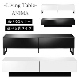 リビングテーブル ANIMA おしゃれ シンプル 艶 リビング コーヒーテーブル センターテーブル ローテーブル 収納 カフェテーブル カフェ ANMD-121 ANML-121 ABK AWT 台輪 スチール脚 幅120cm 奥行51cm【MKマエダ】【エムケーマエダ】