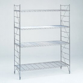 エレクターファースト ワイヤーシェルフ 奥行460mm 4段セット ディスプレイ頑丈ラック 組立式 ワイヤーシェルフ ERECTA FIRST 錆に強い エレクター 丈夫 サビに強い