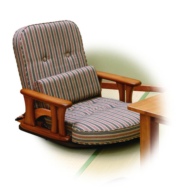 中居木工 回転肘付座椅子 ＮＫ−２２０２ 無段階リクライニング W635×D670〜1020×H660×SH90mm | 暮らしの家具インテリア