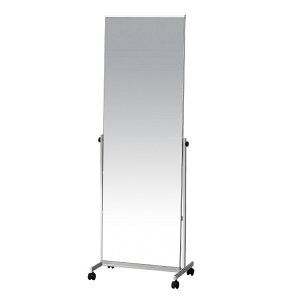スタンドミラー P-5526M P-1126M 幅30 幅50 シンプル 姿見 鏡 ミラー キャスター付き 移動がラクラク フレームなし スチール スリム