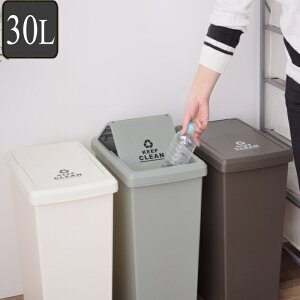 ゴミ箱 30L スライドペール 日本製 キャスター付き( 分別ゴミ箱 ごみ箱 30リットル 角型 ダストボックス リビング 寝室 シンプル ホワイト )