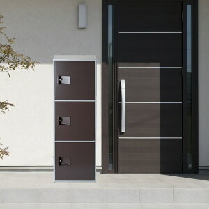 宅配ボックス ユニット 同鍵タイプ ( 送料無料 一戸建て用 据え置き ボックス 3段 大容量 宅配BOX 戸建 屋外 メール便 宅配便 メールボックス 大型 鍵 戸建て マンション アパート おしゃれ