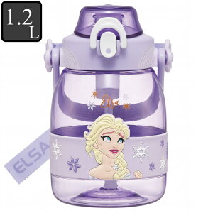 水筒 直飲み プラスチック 1200ml ストロー ホッパー ボトル キャラクター ディズニー プリンセス アナと雪の女王 ( アナ雪 1.2L ワンタッチ 子供用水筒 軽い 軽量 子供 水分補給 直のみ ワンプ
