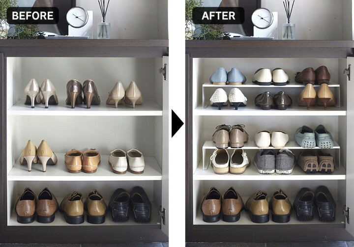 楽天市場 ポイント10倍 送料無料 下駄箱中シューズラック タワー 2個組 タワー Towerシューズラック 省スペース 下駄箱 シューズ収納 2段 玄関 スッキリ 靴箱 玄関収納 靴 くつ ラック 6足 片づく 収納 整理 おしゃれ スチール Yamazaki 山崎実業 暮らしの幸便