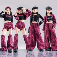 【早い者勝ち★先着10名：300円Offクーポン】ロングパンツ 長袖トップス ヒップホップ 豹柄 jazz 女の子 …