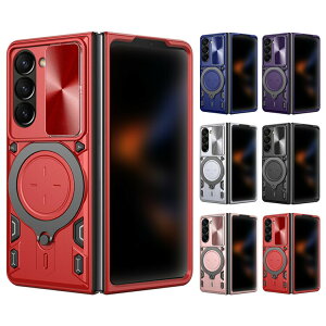 Galaxy Z Fold7 �P�[�X �J�o�[ �܂肽���݌^ �}�O�l�b�g���ԍڃz���_�Ή� �X���C�h���J���������Y�J�o�[�t�� �����Y�ی� �X�^���h�@�\ �����O�t�� �M�����N�V�[ �T���X�� Samsung