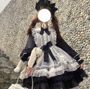 Lolita系 小物エプロンjskop 日常写真舞台変装 ロリータ トップス 萌え ワンピース花嫁洋服長袖ワンピー 吊りスカート…