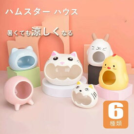 ハムスター 陶器 寝床 陶器 暑さ対策 涼しい 6種類 猫耳 お部屋 お家 シンプル 無地 ロボロフスキー ドワーフハムスター 小屋 小動物 はむちゃん ひんやりハウス オールシーズン 寝床 隠れ家 ゴールデンハムスター
