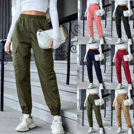 レディース カーゴパンツ スリムレッグ 多ポケット カジュアル マルチカラー 欧米スタイル 普段使い 軽量 伸縮性 吸湿速乾 ミリタリー アウトドア向き 通勤対応 細身シルエット