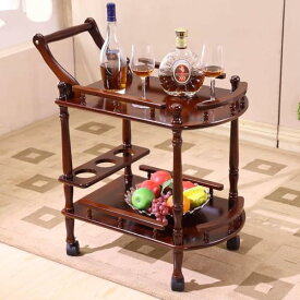 ホームバーカート、キッチンワゴン、ローリングキッチンカート、ホルダー付きホームバーサービング、モバイル2段酒飲料、ダイニングルーム、リビングルーム用の素朴なバー