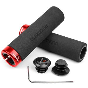 HEROUT 自転車 グリップ ハンドルグリップ スポンジ ベタベタしない 握りやすい 快適 衝撃吸収 滑り止め 超軽量 取り付け簡単 内径22.2mm クロスバイク マウンテンバイク MTB BMX 折りたたみ式自
