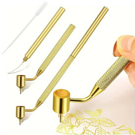 aninako ファインラインペン タッチアップペン 車 0.3mm + 0.7mm 極細 アプリケーターペン 真鍮 金メッキ 精密 取り外し式 液体ライターペイント 車の傷 修理に 小さい傷の修理 塗布しやすい 金メ