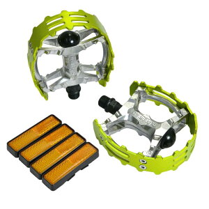 Wellgo Old school BMX MTB XC-II Bear Trap 9/16 Bicycle Pedals, Green, WE2969