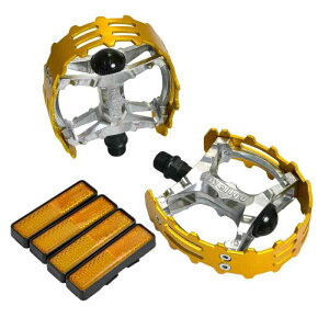 Wellgo Old school BMX MTB XC-II Bear Trap 9/16 Bicycle Pedals, Gold, WE2965