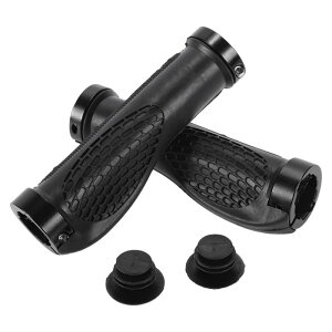 BULLSPANN 1セット 自転車ハンドルバーグリップ 滑り止め 人間工学構造 自転車グリップ ダブルロックオンハンドルバーグリップ Eバイク トレッキングバイク マウンテンバイク用 ブラック