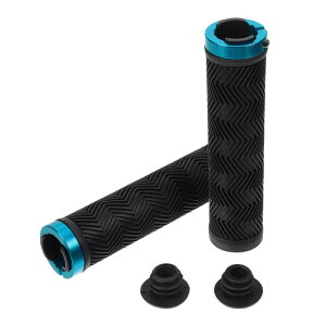 BULLSPANN 1セット 自転車ハンドルバーグリップ 滑り止め 人間工学設計 自転車グリップ ロックオンハンドルバーグリップ Eバイク トレッキングバイク マウンテンバイク用 ブラック ブルー