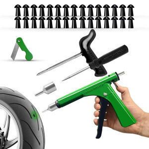 GRAND PITSTOP 36 Pcs Tubeless Tire Gun Puncture Repair Kit with Mushroom Plug for Tyre Punctures and Flats on Cars, Motorcycles
