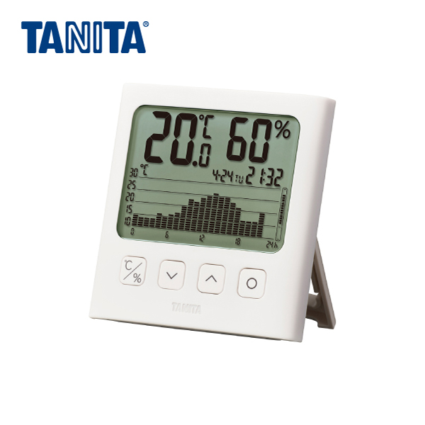 魅力的な価格 <br>タニタ グラフ付きデジタル温湿度計 TT-580 ホワイト <br>おしゃれ デジタル グラフ 温度計 湿度計 