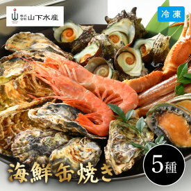 【4月26日までの期間限定販売】海鮮缶焼き 5種セット YS-1017 山下水産 5種 海鮮焼き 魚介類 浜焼き ガンガン焼き ずわいがに 赤えび 蝦夷あわび さざえ 殻付き牡蠣 カンカン焼き 詰合せ 冷凍 食品 食材 ギフト 同梱不可
