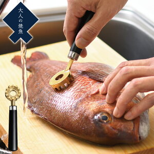 鱗とり OTS8013 オークス 大人の焼魚 うろこ ウロコ 魚 カバー付き 真鍮製