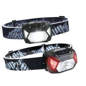 CocoFil �w�b�h���C�g �d�r�� ���P�x LED 2�Z�b�g �y 220LM / �ő�Ǝˋ���120m / �y��60g / IPX4 �h���h�o / �_�����[�h6�� / SOS�_�� / �A���_��22���� �z�L�����v �����j���O �o�R �ނ� �ЊQ �h��