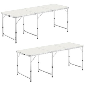 DesertFox �L�����v�e�[�u�� �A�E�g�h�A �e�[�u�� �܂肽���� 120CM/180CM �P�i/�Z�b�g 3�i�K���������\ �s�N�j�b�N ���W���[ �L�����v�p �܏�� �R���p�N�g ���[ �ȒP�g�� 008